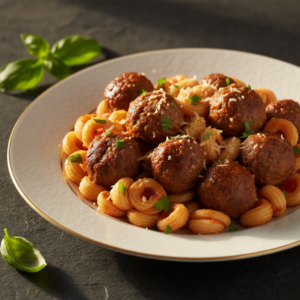 Coquillettes aux boulettes de boeuf