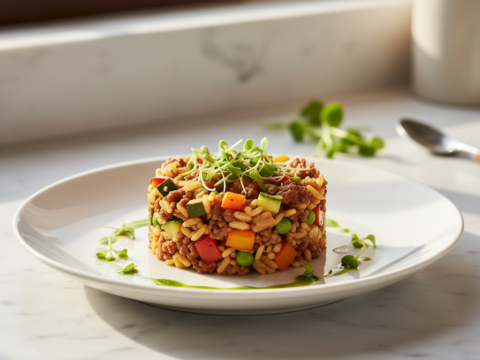 Recette Haché riz légumes au Cookeo - Plat principal Française - Photo du plat prêt à déguster