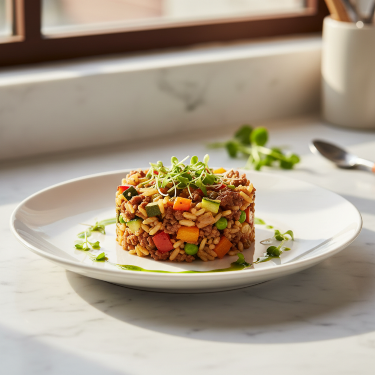 Recette Haché riz légumes au Cookeo - Plat principal Française - Photo du plat prêt à déguster