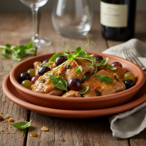 Lapin cidre raisin basilic