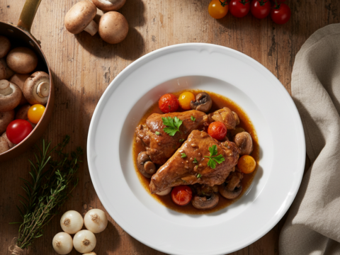 Recette Lapin marengo au Cookeo - Plat principal Française - Photo du plat prêt à déguster