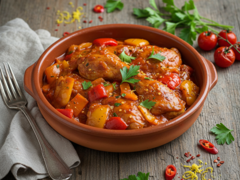 Recette Lapin aux poivrons au Cookeo - Plat principal Française - Photo du plat prêt à déguster