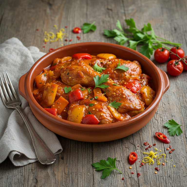 Recette Lapin aux poivrons au Cookeo - Plat principal Française - Photo du plat prêt à déguster