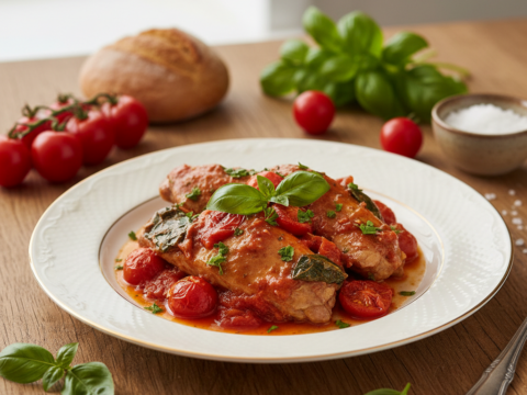 Recette Lapin tomates basilic au Cookeo - Plat principal Française - Photo du plat prêt à déguster