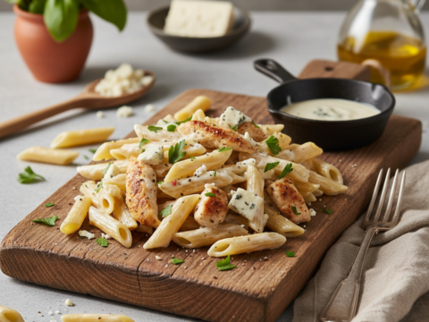 Recette Pennes poulet au gourgonzola au Cookeo - Plat principal Italienne - Photo du plat prêt à déguster