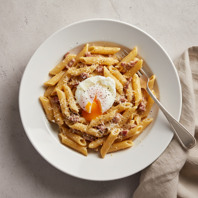 Recette Pennes rigate carbonara au Cookeo - Plat principal Italienne - Photo du plat prêt à déguster