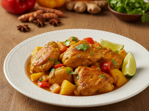 Recette Colombo de poulet Antillais au Cookeo - Plat principal Créole - Photo du plat prêt à déguster