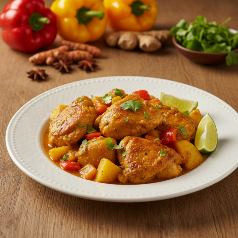 Recette Colombo de poulet Antillais au Cookeo - Plat principal Créole - Photo du plat prêt à déguster