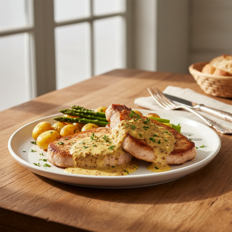 Recette Côtes de porc à la moutarde au Cookeo - Plat principal Française - Photo du plat prêt à déguster