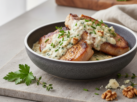 Recette Côtes de porc roquefort au Cookeo - Plat principal Française - Photo du plat prêt à déguster