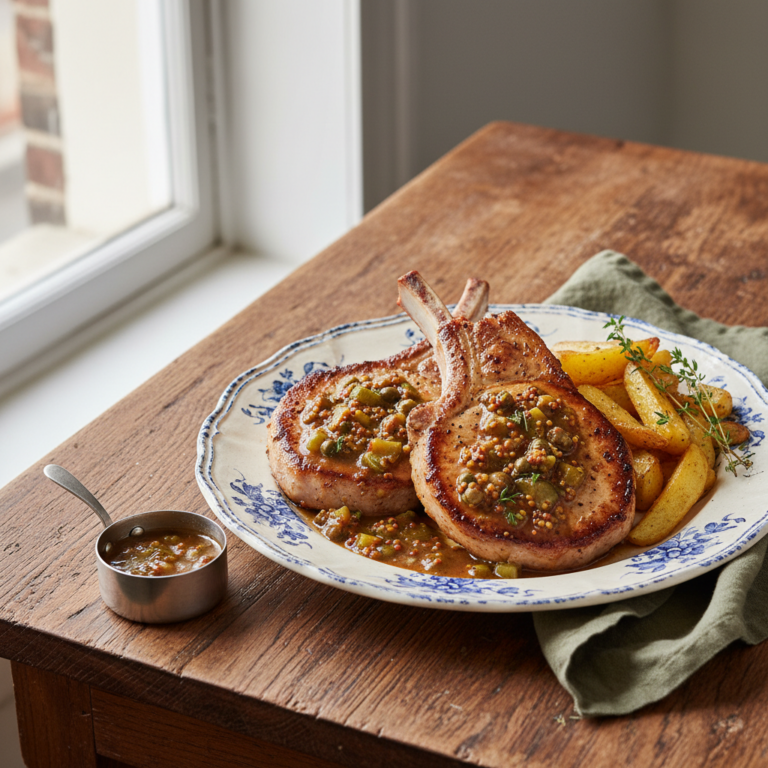 Recette Côtes de porc sauce charcutière au Cookeo - Plat principal Française - Photo du plat prêt à déguster