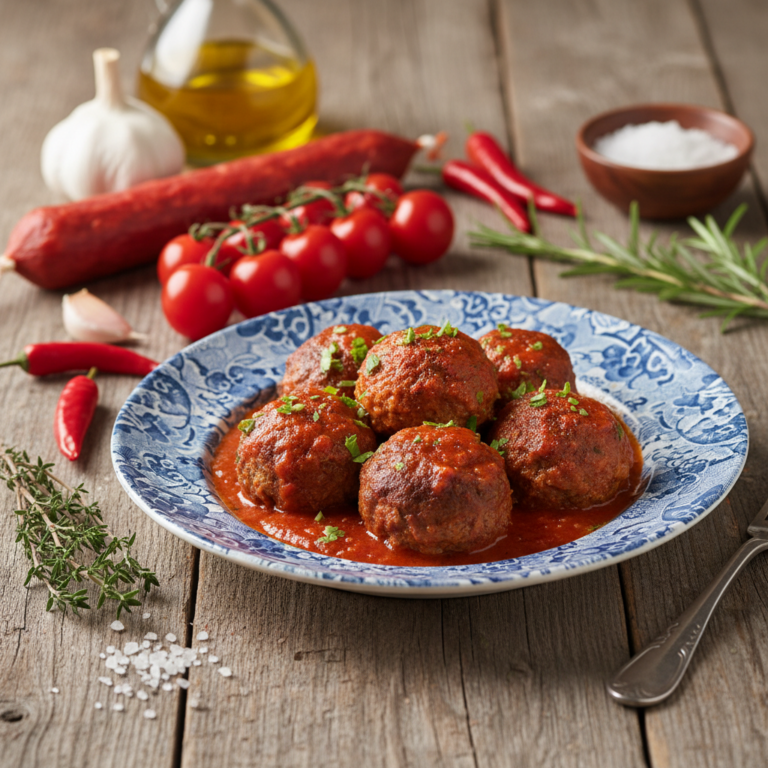 Recette Boulettes de viande au chorizo au Cookeo - Plat principal Espagnole - Photo du plat prêt à déguster