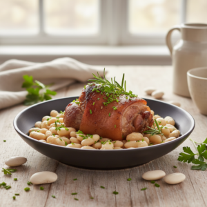 Jarret de porc et mojettes