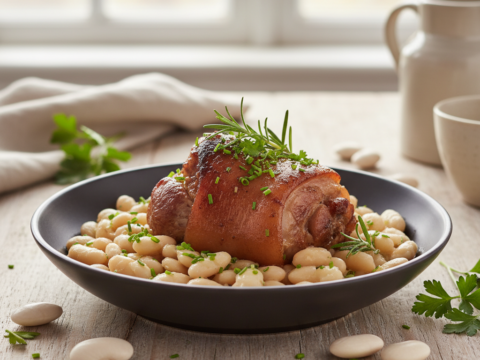 Recette Jarret de porc et mojettes au Cookeo - Plat principal Française - Photo du plat prêt à déguster
