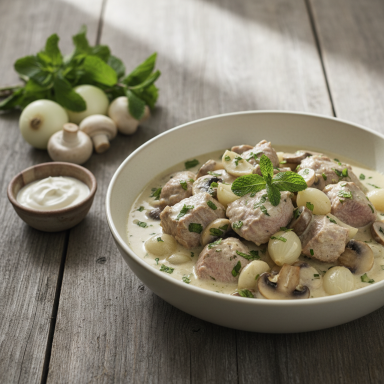 Recette Blanquette d'agneau à la menthe au Cookeo - Plat principal Française - Photo du plat prêt à déguster