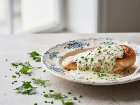 Recette Blanc de poulet sauce boursin au Cookeo - Plat principal Française - Photo du plat prêt à déguster