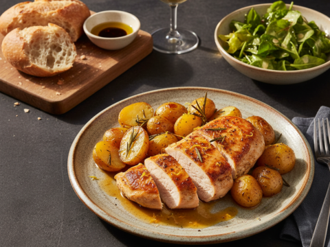 Recette Blancs de poulet et pommes de terre au Cookeo - Plat principal Française - Photo du plat prêt à déguster