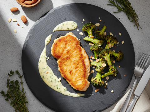 Recette Escalope de poulet aux brocolis au Cookeo - Plat principal Française - Photo du plat prêt à déguster