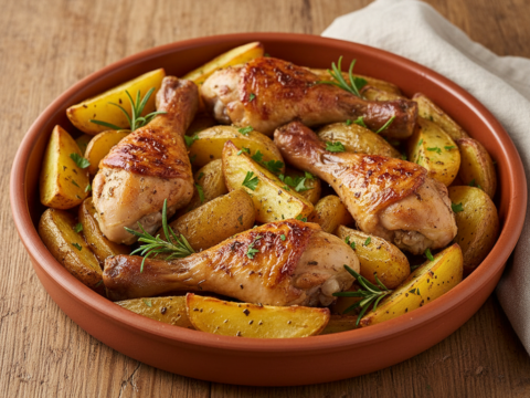 Recette Pilons de poulet pommes de terre au Cookeo - Plat principal Française - Photo du plat prêt à déguster