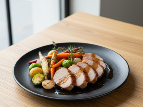 Recette Rôti de porc légumes au Cookeo - Photo du plat prêt à déguster