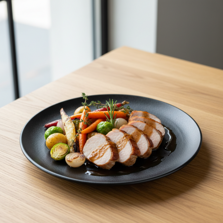 Recette Rôti de porc légumes au Cookeo - Photo du plat prêt à déguster