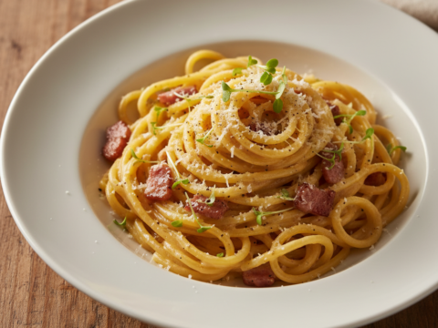 Recette Pâtes carbonara au Cookeo - Plat principal Italienne - Photo du plat prêt à déguster