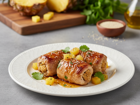 Recette Paupiettes de porc à l'ananas au Cookeo - Plat principal Française - Photo du plat prêt à déguster