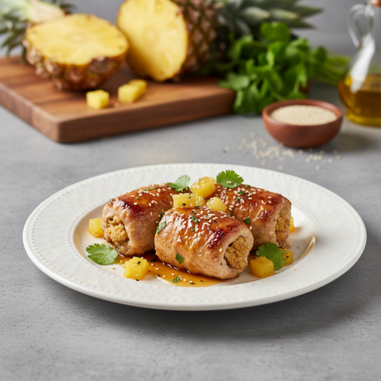 Recette Paupiettes de porc à l'ananas au Cookeo - Plat principal Française - Photo du plat prêt à déguster
