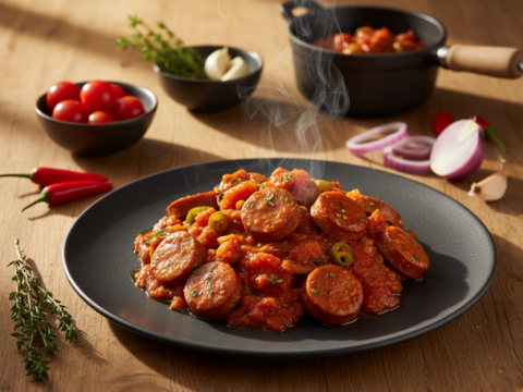 Recette Rougail de saucisses au Cookeo - Plat principal Créole - Photo du plat prêt à déguster