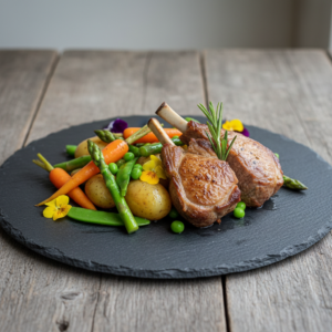 Agneau aux légumes de printemps