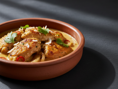 Recette Poulet crème de coco au Cookeo - Plat principal Créole - Photo du plat prêt à déguster