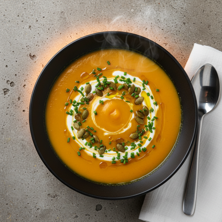 Recette Soupe potiron au Cookeo - Soupe Française - Photo du plat prêt à déguster