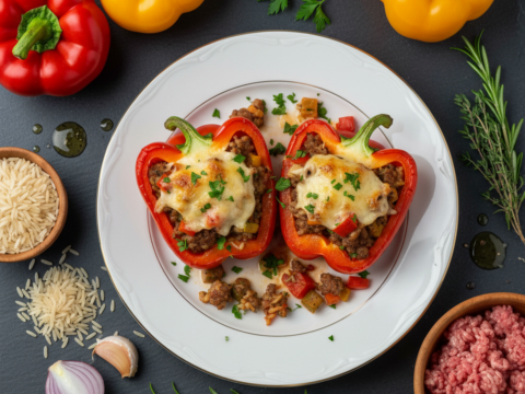 Recette Poivrons farcis au Cookeo - Plat principal Française - Photo du plat prêt à déguster