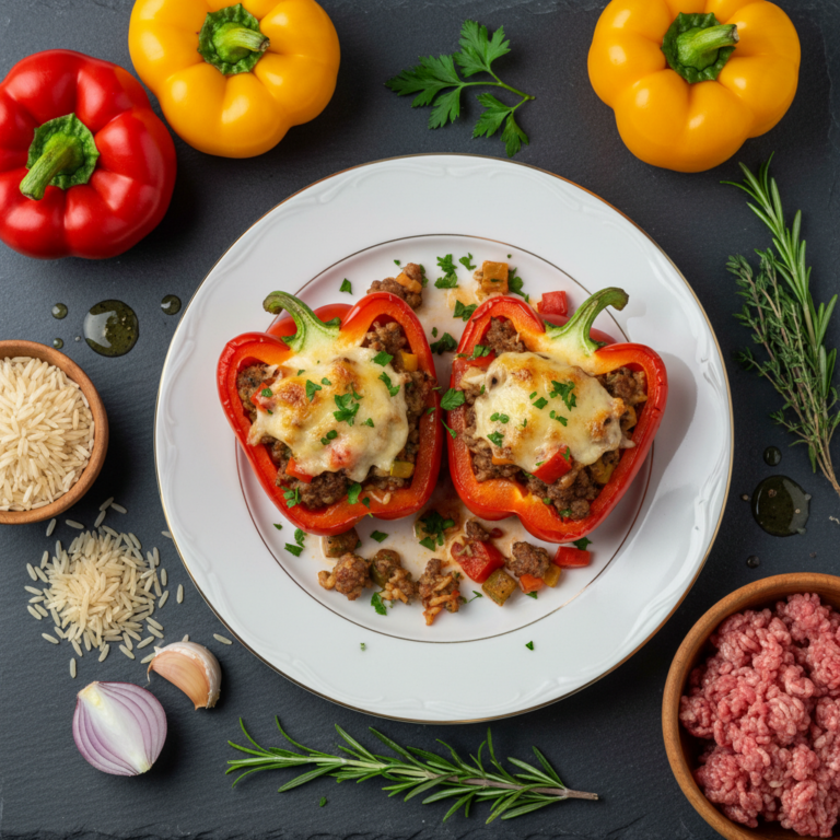 Recette Poivrons farcis au Cookeo - Plat principal Française - Photo du plat prêt à déguster