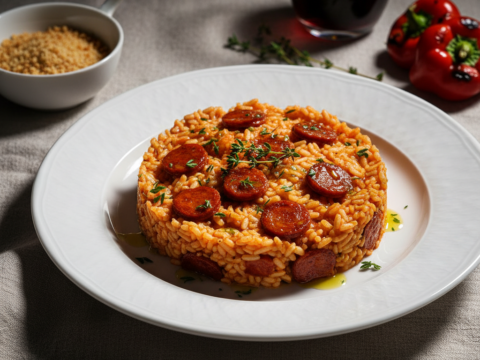 Recette Risotto au chorizo au Cookeo - Plat principal Italienne - Photo du plat prêt à déguster