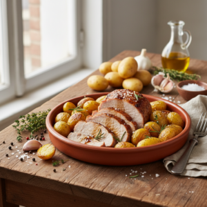 Rôti de porc pommes de terre