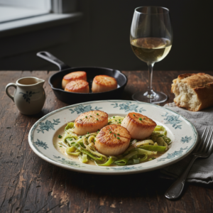 Saint-Jacques aux poireaux