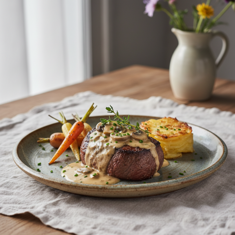 Recette Filet mignon à la crème au Cookeo - Plat principal Française - Photo du plat prêt à déguster