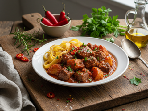 Recette Boeuf Arrabiata aux Navets au Cookeo - Plat principal Italienne - Photo du plat prêt à déguster