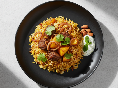 Recette Boeuf Biryani aux Pommes de Terre au Cookeo - Plat principal Indienne - Photo du plat prêt à déguster