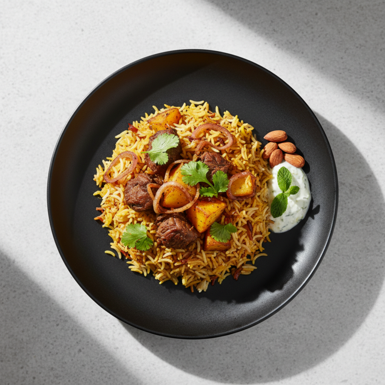 Recette Boeuf Biryani aux Pommes de Terre au Cookeo - Plat principal Indienne - Photo du plat prêt à déguster