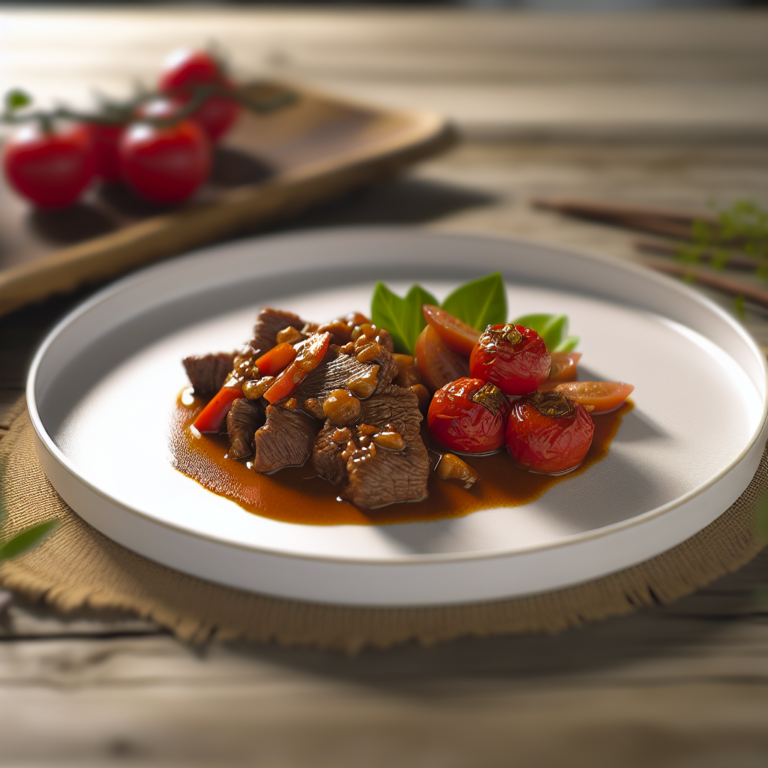 Recette Boeuf au gingembre aux tomates au Cookeo - Plat principal Chinoise - Photo du plat prêt à déguster