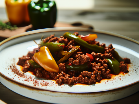 Recette Boeuf bolognaise aux poivrons au Cookeo - Plat principal Italienne - Photo du plat prêt à déguster