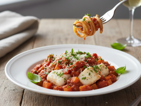Recette Cabillaud Bolognaise au Cookeo - Plat principal Française - Photo du plat prêt à déguster