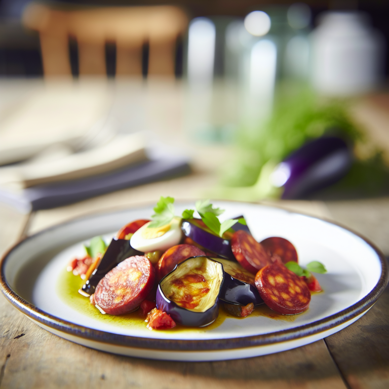 Recette Chorizo aux aubergines au Cookeo - Plat principal Méditerranéenne - Photo du plat prêt à déguster
