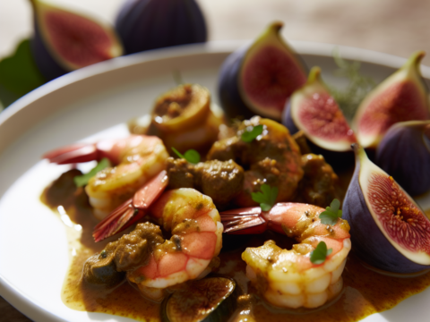 Recette Crevettes au curry aux figues au Cookeo - Plat principal Française - Photo du plat prêt à déguster