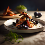 Crevettes grillées aux pruneaux