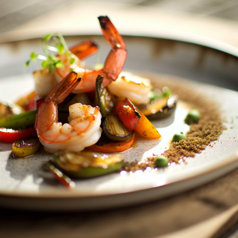 Recette Crevettes poêlées aux légumes au Cookeo - Plat principal Française - Photo du plat prêt à déguster