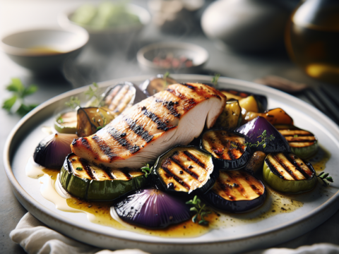 Recette Dinde aux aubergines grillées au Cookeo - Plat principal Française - Photo du plat prêt à déguster