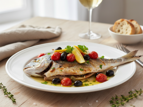 Recette Dorade à l&rsquo;italienne au Cookeo - Plat principal Italienne - Photo du plat prêt à déguster